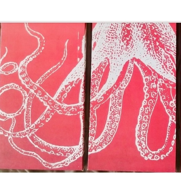 🐙Octopus triptych screen print on canvas. - Picture 3 of 4